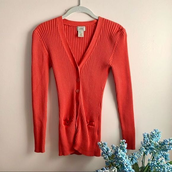 L.L. Bean • V-Neck Ribbed Cardigan‎ - Picture 1 of 6